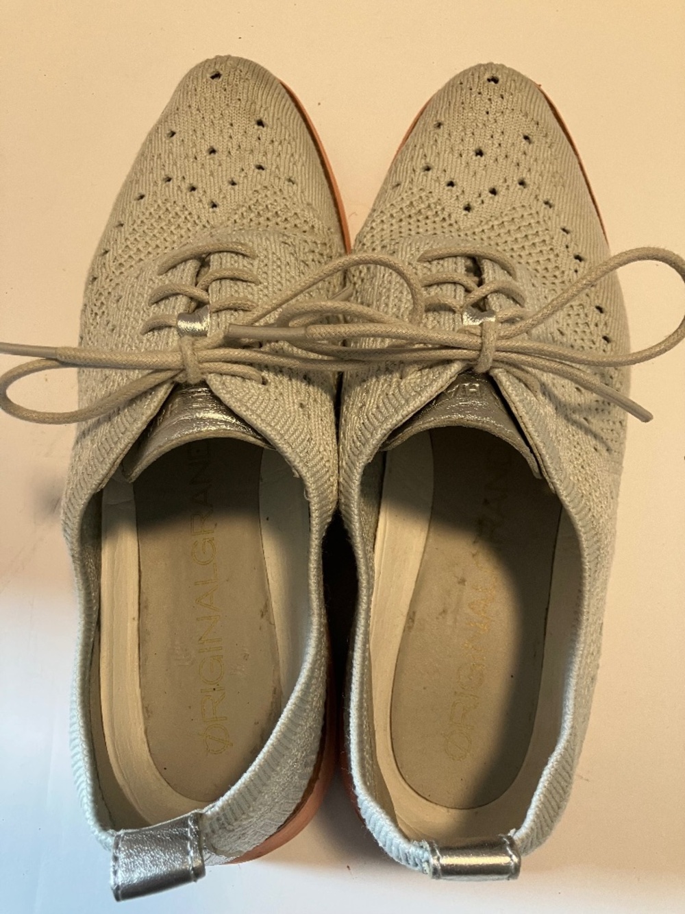 Cole Haan Wingtips, 7, Light Gray